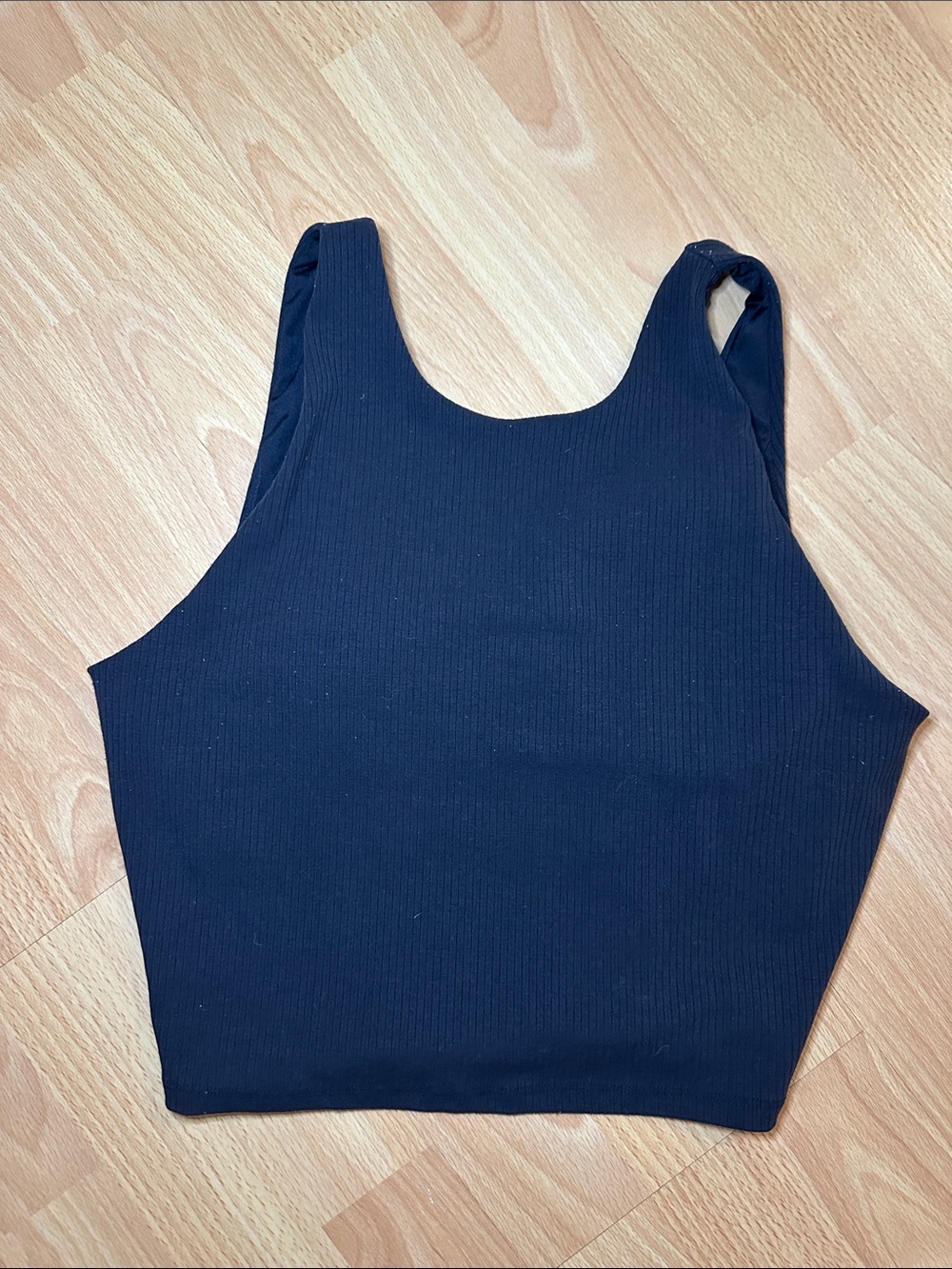 BYLT Ribbed Black Ribbed Tank Top - Women